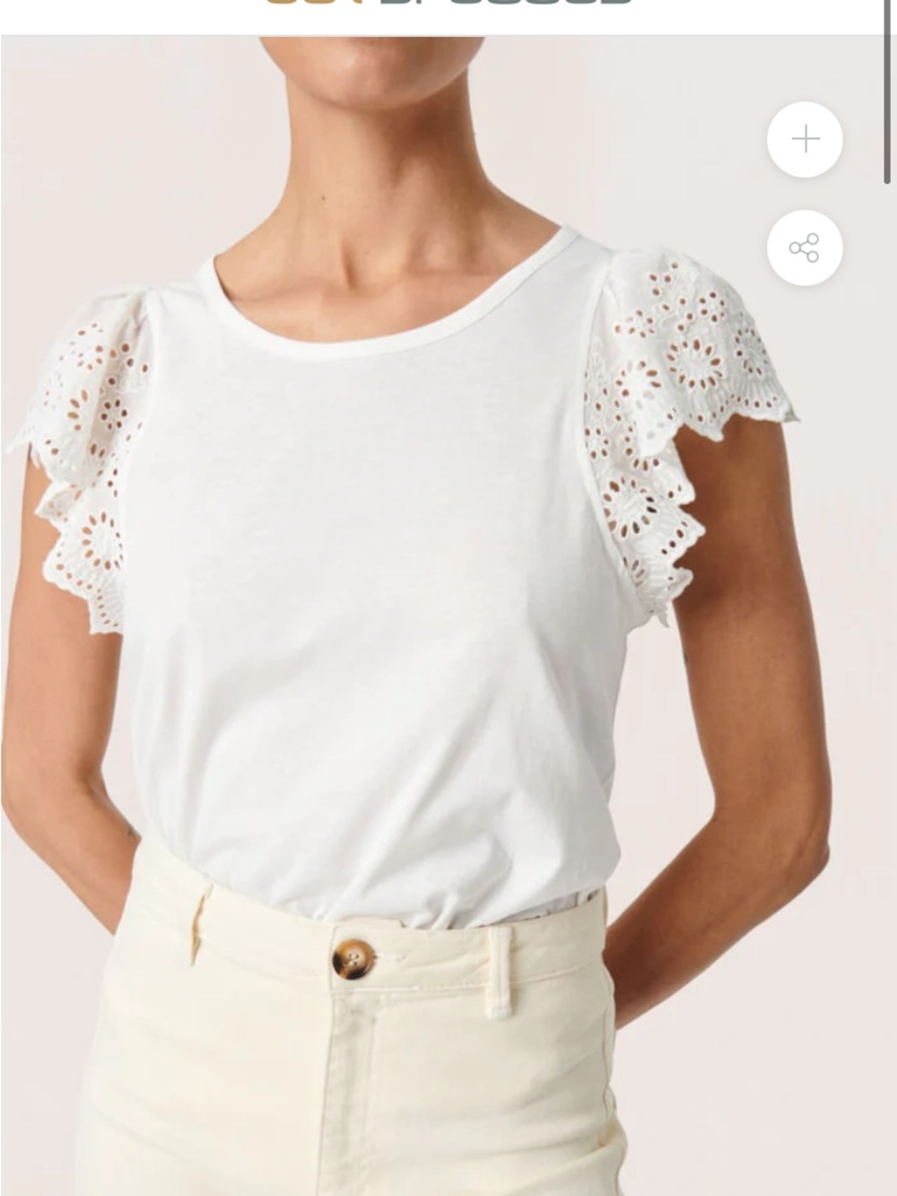Soaked in Luxury Miara Eyelet Flutter Sleeve Top